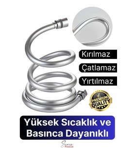 360 Derece Yüksek Kalite Esnek Kırılmaz Çatlamaz Paslanmaz Sızdırmaz Banyo Duş Musluk Hortum 1,5 mt