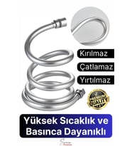 360 Derece Yüksek Kalite Esnek Kırılmaz Çatlamaz Paslanmaz Sızdırmaz Banyo Duş Musluk Hortum 1,5 mt