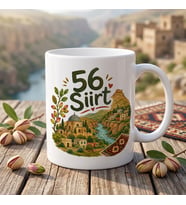 56 Siirt Doğa ve Yöresel Motif Temalı Memleket Baskılı Seramik Kupa