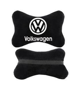 Volkswagen Siyah Ortopedik Oto Boyun Yastığı Koltuk Yastığı Boyun Yastığı Papyon Yastık 2 Adet