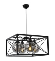 AVONNI AV-60127-4BSY Siyah Boyalı Modern Avize E27 Metal Cam 45cm