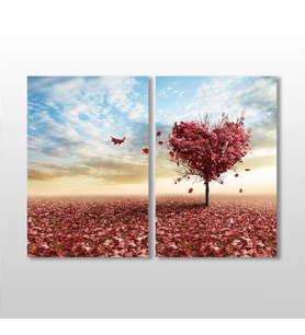 Sonbahar Ağacı Kanvas Tablo 100x90cm (Karışık)