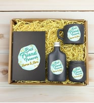 BK Gift Kişiye Özel İsimli DTF Best Friend Temalı Antrasit Defter & Kahve Fincanı & Kolonya & Mum Hediye Seti-2, Arkadaşa Hediye, Doğum Günü Hediyesi