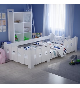 Tuliplife Montessori Karyola Beyaz 90x190  Yatak Uyumlu Oval Kesim Çocuk Yatağı TLP-104