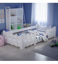 Tuliplife Montessori Karyola Beyaz 90x190  Yatak Uyumlu Oval Kesim Çocuk Yatağı TLP-104