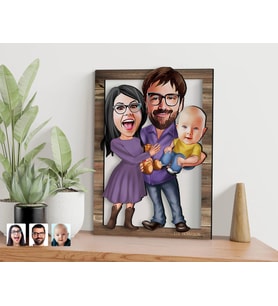 BK Gift Kişiye Özel Aile Karikatürlü 3D Ahşap Tablo, Sevgiliye Hediye, Arkadaşa Hediye, Yıl Dönümü Hediyesi, Doğum Günü Hediyesi-9