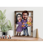BK Gift Kişiye Özel Aile Karikatürlü 3D Ahşap Tablo, Sevgiliye Hediye, Arkadaşa Hediye, Yıl Dönümü Hediyesi, Doğum Günü Hediyesi-9