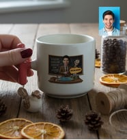 Kişiye Özel Karikatürlü Erkek Öğretmen T Kupa Öğretmenler Günü Hediyesi