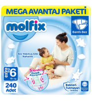 Molfix Mega Paket Bebek Bezi 6 Beden 80x3 240 Adet
