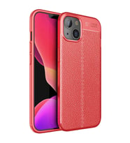 Apple iPhone 13 Kılıf Zore Niss Deri Desenli Silikon Kılıf (Kırmızı)