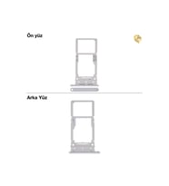 Samsung Galaxy A34 Sim İç Yuvası Çiftli ile Uyumlu Gümüş Çiftli sim yuvası ikili sim tepsisi çiftli sim aparatı dual sim çekmecesi