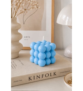 Bubble Mum - Mumelia Candles Doğal Soya, El Yapımı, Dekoratif - Mavi