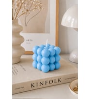 Bubble Mum - Mumelia Candles Doğal Soya, El Yapımı, Dekoratif - Mavi