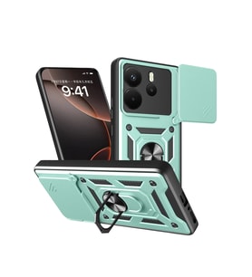 Redmi Note 14 4G Pars Lens Yüzüklü Silikon - Yeşil