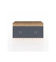 Kronos Konsol 4 Raflı 3 Çekmeceli 4 Kapaklı 176x59x99 Çam-Antrasit/Çam