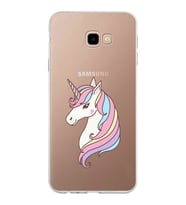 Samsung Galaxy J4 Plus Kapak Unicorn Tasarımlı Şeffaf Silikon Kılıf