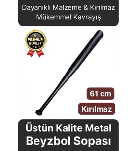 Özel Üretim Kırılmaz Dayanıklı Malzeme Mükemmel Kavrayış Siyah Metal 61 Cm Baseboll Beyzbol Sopası