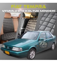Fiat Tempra Antrasit Renk Tay Tüyü Cepli & Terletmez Sırtlı Oto Koltuk Minder Seti - Koltuk Koruma Kılıfı (ÖN & ARKA TAM SET)