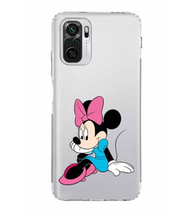 Xiaomi Redmi Note 10S  Kamera Korumalı Kapak Minnie Mouse Tasarımlı Şeffaf  Kılıf