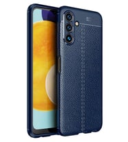 Galaxy A04S Kılıf Deri Desenli Kamera Korumalı Silikon (Lacivert)