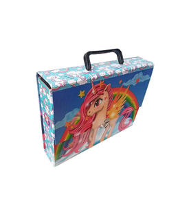 Saplı Klasör Kız Figürlü 1 Adet Kulplu Klasör 32x24x7 cm Okul Öğrenci Klasörü Saplı Çanta Saplı Dosya 