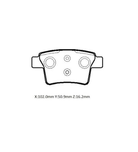 FORD MONDEO- 01/04; ARKA FREN BALATASI 1,8/2,0/2,2/2,5 (DİSK) (102X50,9X16,2) (BRAMAX) 4S71-2M008-AB