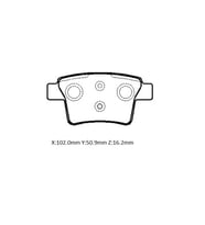 FORD MONDEO- 01/04; ARKA FREN BALATASI 1,8/2,0/2,2/2,5 (DİSK) (102X50,9X16,2) (BRAMAX) 4S71-2M008-AB