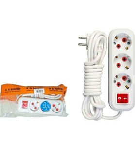 Asel ASE 2619 Priz 3 Lü 3 MT Anahtarlı (Beyaz)