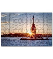 Cakapuzzle Boğaz Kız Kulesi ve Günbatımı Puzzle Yapboz MDF (Ahşap) (120 Parça)