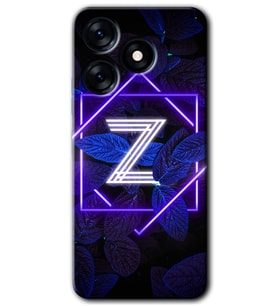 Tecno Spark 10C Kılıf HD Desen Baskılı Kılıf - Dark Neon Yaprak Z Harfi