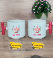 Kadınlar Günü Kupa Bardak T Kırmızı Kulplu 8 Mart Hediyesi