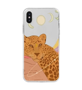 Iphone X ve XS Uyumlu Leopar Tasarımlı Şeffaf Telefon Kılıfı