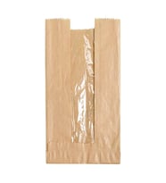 Pencereli Kraft Baget Ekmek Fırın Kese Kağıdı - Orta boy - 15 x 41 Cm. - 0.510 Kg. - 3 Paket