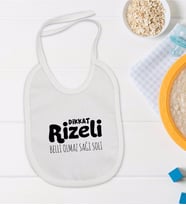 BK Kids Dikkat Rizeli Tasarımlı Beyaz Bebek Mama Önlüğü-1