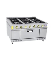 İnoxmaster 6'lı Kuzine Fırınlı CE Belgeli Gaz/lpg 150x100x85 Cm