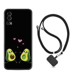 General Mobile Gm 23 Kılıf Silikon Boyun Askılı İpli Desenli Silikon Aşık Avokadolar 1642