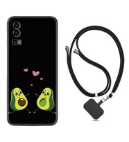 General Mobile Gm 23 Kılıf Silikon Boyun Askılı İpli Desenli Silikon Aşık Avokadolar 1642