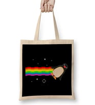 Pingu Nyan Cat Bez Çanta Uzun Saplı