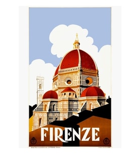 1930 Floransa Italya Seyahat Poster Tablo Ahşap Poster Dekoratif