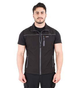 Deri Biyeli Softshell Yelek - Zenobya