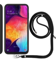 Samsung Galaxy A50 (A505F) İp Askılı Silikon Kılıf Siyah