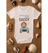 Erkek Ekru Bebek Daddy Baskılı Çıtçıtlı Body 5001