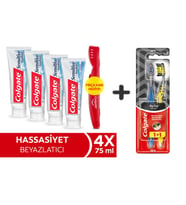 Colgate Sensitive Sensifoam Diş Macunu 75 ml x 4 Adet + Zig Zag Charcoal 1+1 Orta Sert Diş Fırçası
