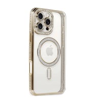 Apple İphone 16 Pro Kılıf Joke Simli Magneticsafe Kılıf - Gold