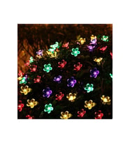 Çiçek Desenli Rgb Solar Aydınlatma-30 Ledli Güneş Enerjili Rgb Çok Renkli Bahçe Aydınlatması 5 M