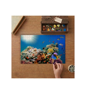 Rengarenk Balıklar Tasarımı 240 parça Ahşap Puzzle Ahşap Kutuda MP02743