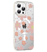 Durukar® iPhone 15 Pro Floral Magsafe Kapak - Pembe