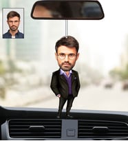 Kişiye Özel Fotoğraflı Müdür Tasarımlı Karikatür Araba Dikiz Ayna Süsü
