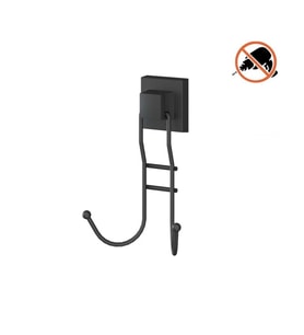Tekno Tel EF-236 Yapışkanlı Banyo 2 li Askı Bornozluk Siyah