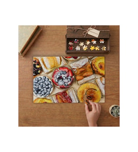 Meyveli Tatlılar Tasarımı 240 parça Ahşap Puzzle Ahşap Kutuda MP09384